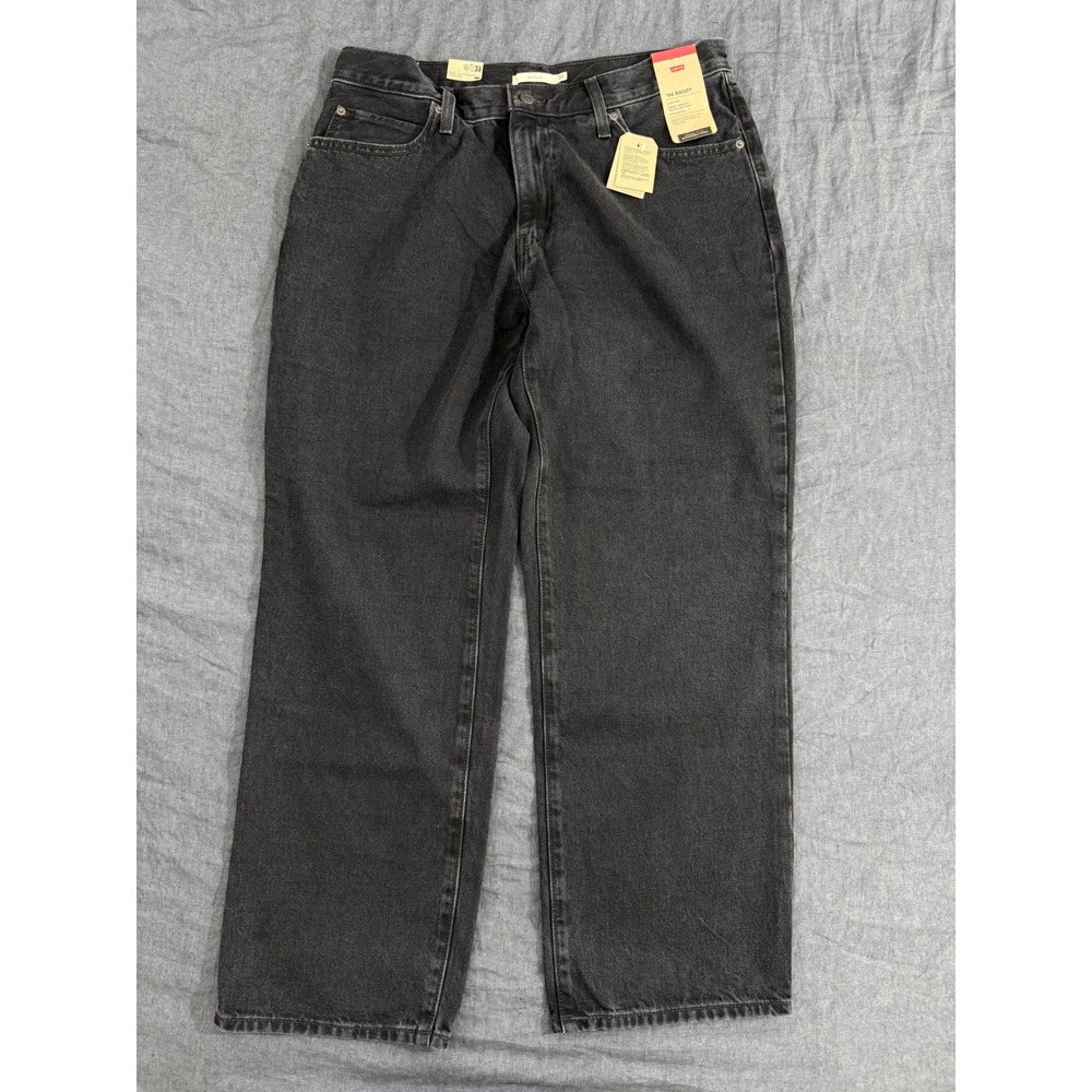 Levis 94 Baggy Jeans 33x31 Black Mid Rise Straight Leg Denim A35100000